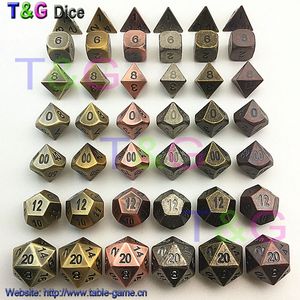 Groothandel-top kwaliteit 2016 nieuwe metalic 7 dobbelstenen set D4 D6 D8 D10 D% D12 D20 voor bordspellen RPG Dados Jogos DND voor Man Special Gift