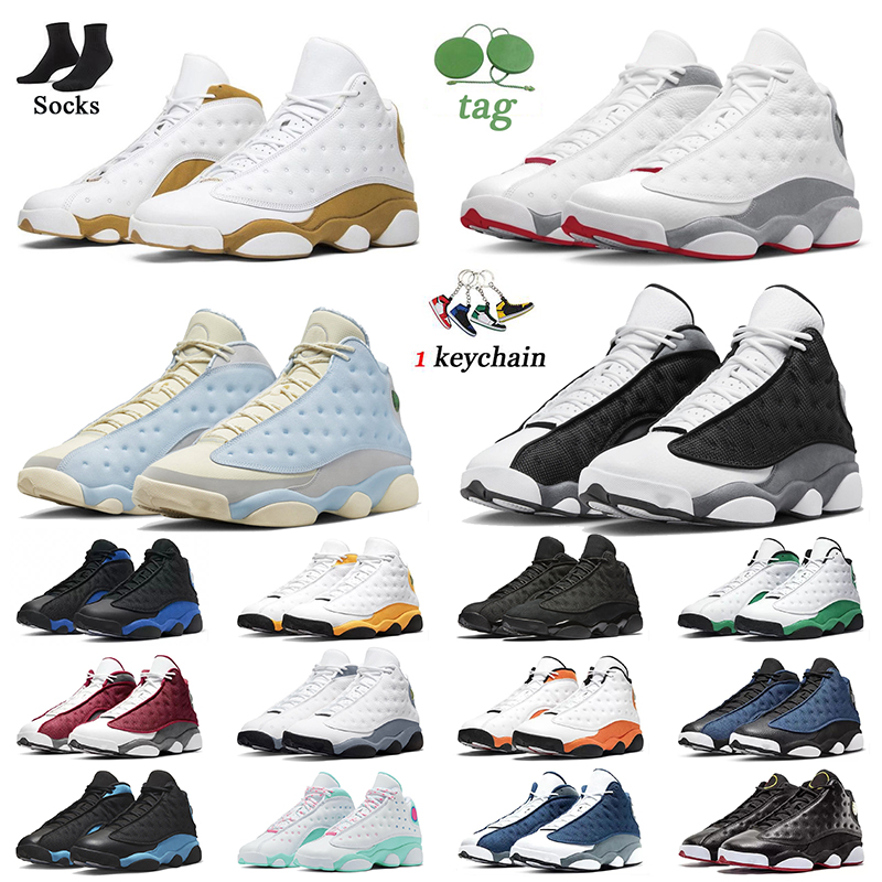 NIKE Air Jordan 13 Retro Jordan 13s Kadın Erkek Basketbol Ayakkabıları Houndstooth Bekarlar Günü Kara Kedi Hiper Kraliyet Mahkemesi Mor Flint Eğitmenler Bred Sneakers