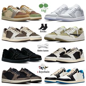 Zion Williamson Voodoo Jumpman 1 Low Basketbalschoenen Reverse Mokka 1s Zwart Phantom Cactus Jack Fragment Golf Neutraal Olijf Wolf Grijs Dames Heren Trainers Sneakers