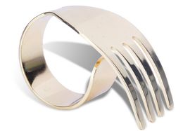 groothandel handdoekring vorkvormig de gouden servetcirkel metalen servetring voor bruiloft gratis verzending