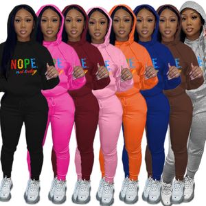 Groothandel trainingspakken vrouwen jogger pakken herfst winterkleding hoodie hoodie broek tweedelige set casual print sweatsuits zwarte sportkleding kleding 8924