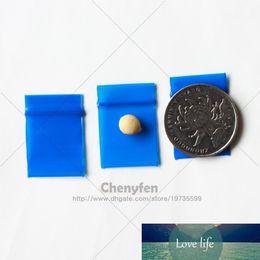 Mini sac Transparent de couleur bleue, 500 pièces, 2x3cm, sac en plastique refermable, sachet Poly 8mil, sacs auto-refermables 0.8 "x 1.2", vente en gros