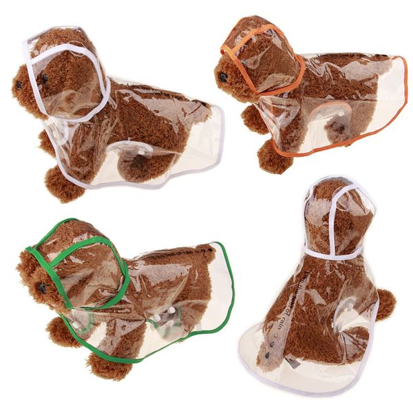 Vente en gros - Transparent Dog imperméable imperméable poncho pour animaux de compagnie à capuche poncho pour animaux de compagnie vêtements chien vêtements jour de pluie IA004