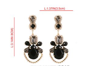 Al por mayor-moda de moda de lujo diseñador diamante colorido cristal circón encantador lindo abeja colgante aretes para mujeres