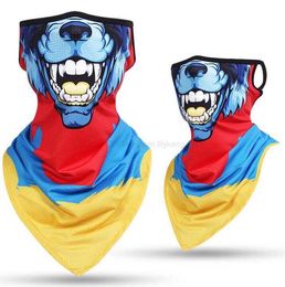 Groothandel Tube Ice Silk Bandana Magic Scarves 3d Print Cartoon Neck Warmer Gaiter With Ear Loop Face cover beschermende Bandana Scarf Cotton Ski Masks