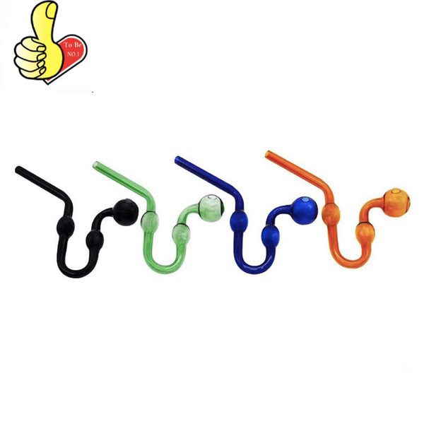 En gros U Style Fumer Tuyaux De Brûleur À Huile Coloré Serpent Forme tube de verre clous tuyau Avec 3 Boules Pour Fumer Pipes À Eau Bubbler Bong Narguilé