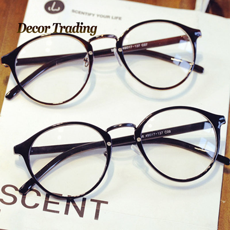 Wholesale- Ultra Light Vintage Brand Design Big Round Glasses Frame Eyewear Frames optical eye glasses Eyeglsses frames for women Men 066