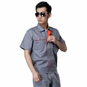 wholesale Uniforme d'ingénierie unisexe Vêtements de travail Atelier de réparation automobile Costume Patchwork Zipper Usine Vêtements de travail Salopette P5Mx #