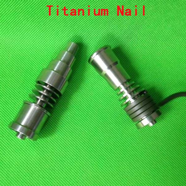 Venta al por mayor Universal Gr2 Titanium Nail Macho y hembra 16/20mm 2IN1 / 4IN1 / 6IN1 Domeless titanium nail Ti Nail para cera dab bongs de vidrio