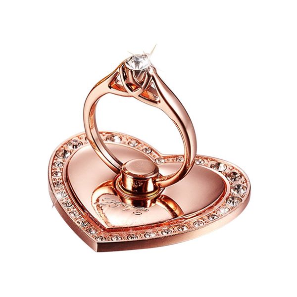 Bague de doigt métallique universel de gros pour téléphone portable porte-stand tire de mode de bijoux style titulaire de la forme cardiaque pour iphone Huawei Samsung