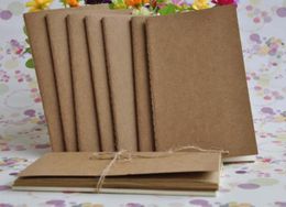 wholesale Carnets de voyage non lignés Kraft Brown Soft Cover Notebook Taille 56 Pages 28 Feuilles papeterie fournitures de bureau ZZ