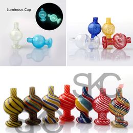 Groothandel rook US gestreepte glazen bubbel koolhydribuleuze koolhydraten doppen voor 10 mm 14 mm 18 mm domeloze afgeschuinde rand Quartz banger dab rig water bong