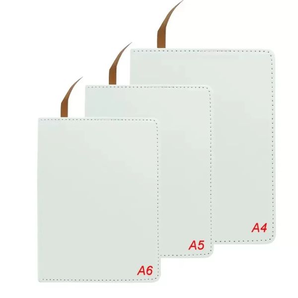 wholesale US Warehosue Cuaderno de sublimación en blanco A5 Sublimación Cubierta de cuero de PU Cuaderno de superficie suave Transferencia en caliente Impresión en blanco ZZ