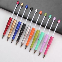 Groothandel USA Hot verkoper Handgemaakte Workshop Kleurrijk Voeg een kraal kribele pennen promotie Diy Twist Ball Pen stevige vol metaal beadbare diy pennen toe