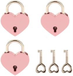 Groothandel Valentijns roze metalen hartvormig hangslot minislot met sleutel voor handtas, kleine bagage, kleine ambachtelijke dagboekdoos