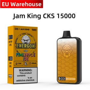 Vapeurs en gros Jam King CKS ENERGON 15000 Puffs 24 ml E-Liquide Vape jetable E Écran de cigarette Affichage USB-C saveur de jus vs Tornado Vape 10000 puff
