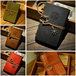 Groothandel-vintage lederen gebonden blanco pagina's notebook notebook dagboek dagboek # 70498