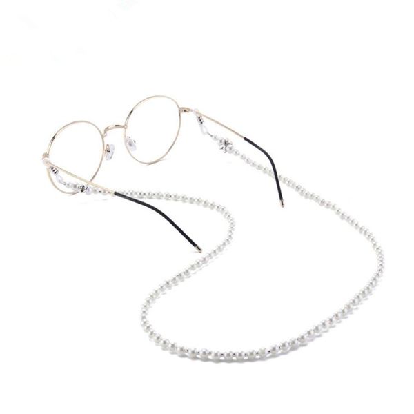Venta al por mayor- Vintage Pearl Gafas de gafas con cuentas Gafas de sol Gafas de lectura Cadena de cordones de cadena Correa de cuello Cuerda