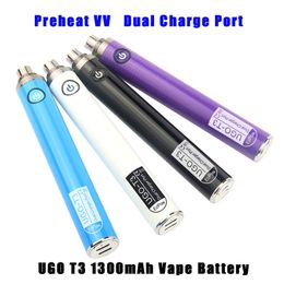 Vision Ugo T3 Batterij ego C Twist 1300mAh voorverwarming VV Variabele Voltage E-Sigaret Evod Vape Pen 510 Verstuiveringstank