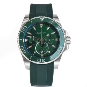 Vente en gros VK Mens Sport Montres Lunette En Céramique Verte Japon Mouvement À Quartz Chronographe Bande De Caoutchouc F2 Montres-Bracelets