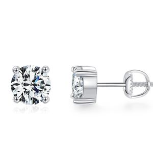 Boucles d'oreilles en diamant Vvs pour hommes et femmes, prix d'usine, en argent Sterling 925, rond, taille brillant, 0.5-1ct, Moissanite, vente en gros