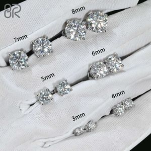 Venta al por mayor, pendiente de diamante VVS, precio de fábrica, pendientes de aro de moissanita de corte redondo de oro sólido de 10K y 14K para hombres y mujeres