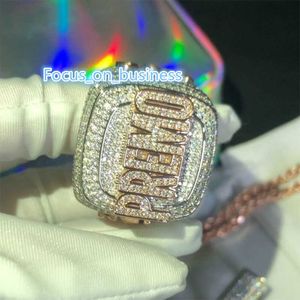 Vvs en gros VVS Moisanite Diamond Hip Hop Ring 925 Silver Hip Hop Jewelry Custom Championship Custom Championship Rings