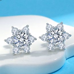 Boucles d'oreilles en diamant VVS1, prix d'usine, en argent 925, taille brillante, Moissanite, étoile, cadeau pour hommes et femmes, vente en gros