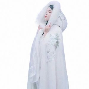 Mayor al por mayor cálido faux pijón de pelaje invierno para novia impresionante capas de boda con capucha lg envoltura de fiesta chaqueta white s4g9#