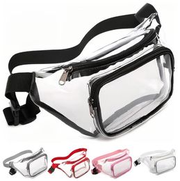 En gros Étanche Clair Fanny Sac Pack Stade Approuvé PVC Taille Sac Transparent Sling Sac Plage Voyage Sacs