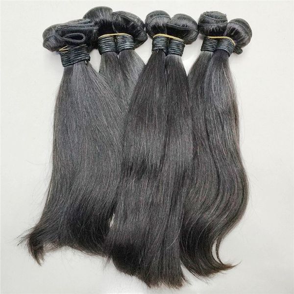 Venta al por mayor teje 500g lote 5 uds indio a granel teje sedoso recto teñible 100 cabello humano