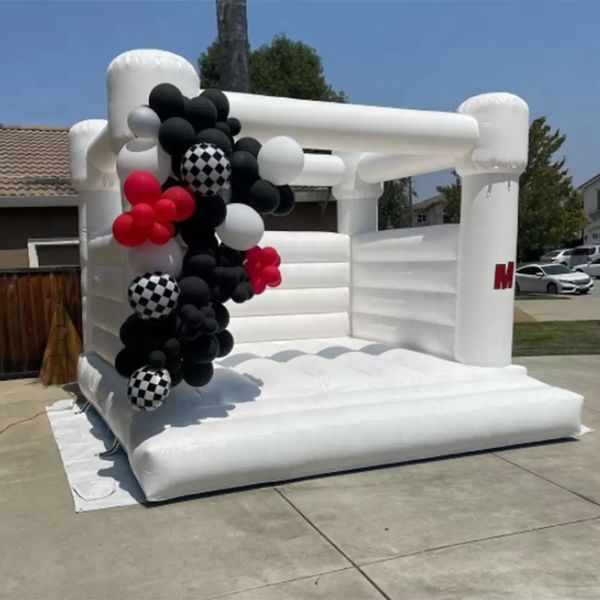 wholesale Mariage Bounce House Plein PVC Gonflable De Mariage Château Gonflable Sautant Lit enfants audits cavalier blanc Pour Le Plaisir À L'intérieur En Plein Air avec Souffleur Free Ship 001