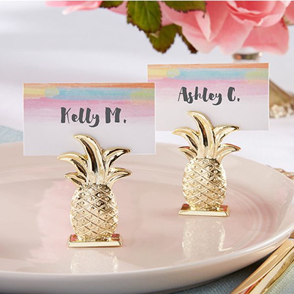 Porte-cartes en forme d'ananas doré, cadeaux de mariage, décoration de Table, vente en gros