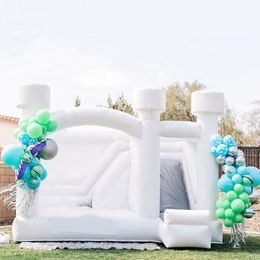 groothandel bruiloft wit opblaasbaar bouncy kasteel bounce huis met glijmodule volwassenen mariage bounce combo springtrampoline voor feestevenement