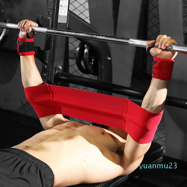 Al por mayor-levantamiento de pesas Slingshot Straps Gym para Crossfit Culturismo Aumentar la fuerza Mangas del codo Soporte con pulsera con bucle para el pulgar