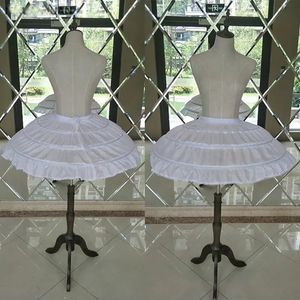 Groothandel Wit 3 Hoops Wedding Petticoats For Short Dress Ballet Rok Girls Crinoline Elastische taille Underskirt Jupon Court
