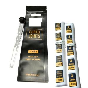 wholesale Blanc Noir WCC Guéri JOINTS 3PCS 1PC SAC TUBES EN PLASTIQUE Emballage moonrock Preroll Tube pré-roulé avec 10 types d'autocollants