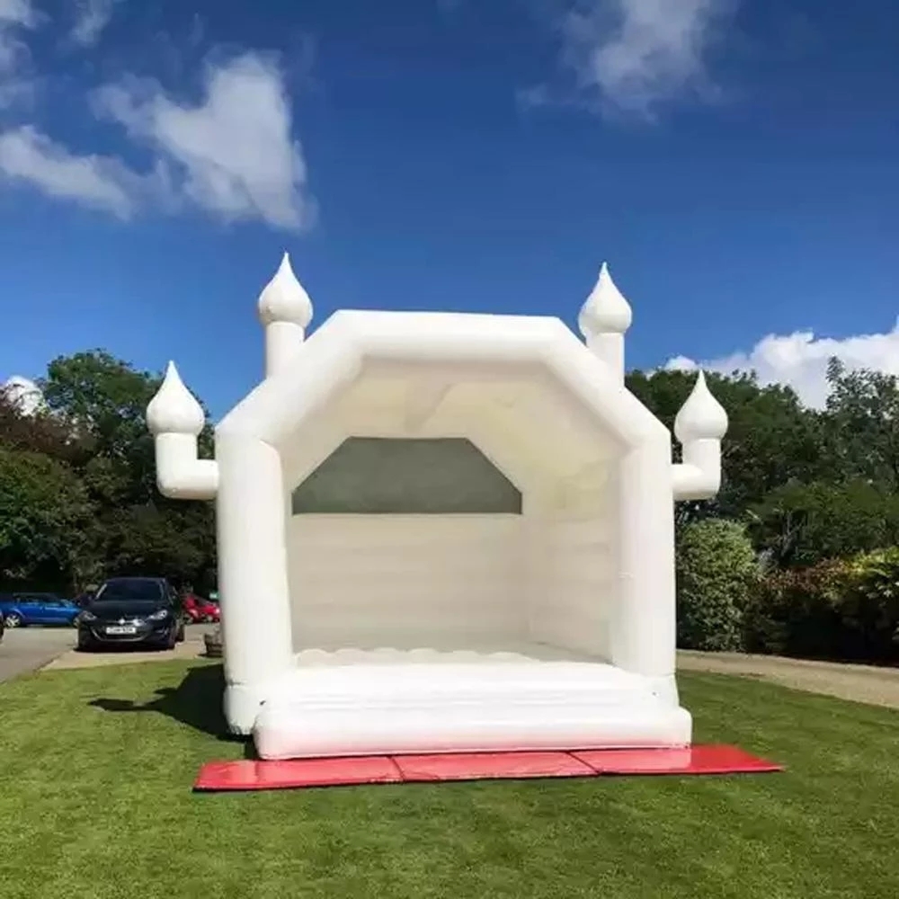 wholesale White wedding inflatable bouncy castle full PVC bounce house jumper new model 4m/5m inflatables jumping castles bouncer for weddings party with blower