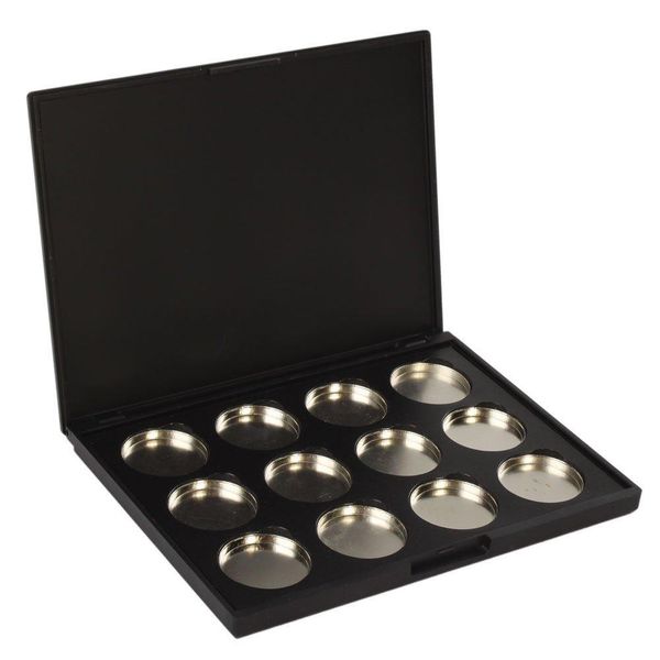 Venta al por mayor - Venta al por mayor- 10 paquetes de maquillaje cosmético vacío 12 piezas Aluminio Magnético Sombra de ojos Sombra de ojos Pigmento Sartenes Caja de paleta