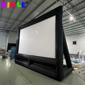 wholesale Venta al por mayor Pantalla de cine inflable soplada por aire de 10x7 m (33x23 pies) con proyección trasera delantera Pantalla de proyector de cine nocturno al aire libre para diversión en la piscina en el patio trasero