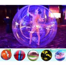 Groothandel Groothandel Hoge kwaliteit 2.5mD (8.2ft) opblaasbare waterloopbal, menselijke dansballon, pvc lopen op rollende bal voor kinderen