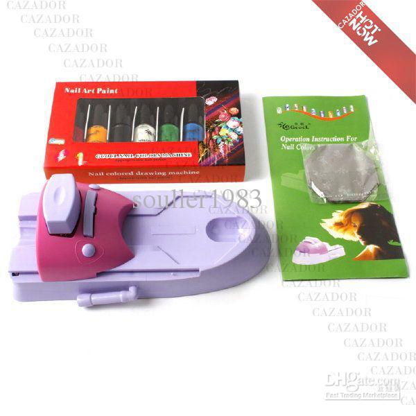 Großhandel-Großhandel - Nail Art Farben Zeichnung Nagellack Kit Stamper DIY Drucker Nagel Stamping Druckmaschine M23