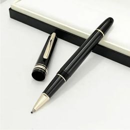 Vente en gros stylo à bille Turning Cap Platinum Line M avec étoile fine en résine noire avec numéro de série