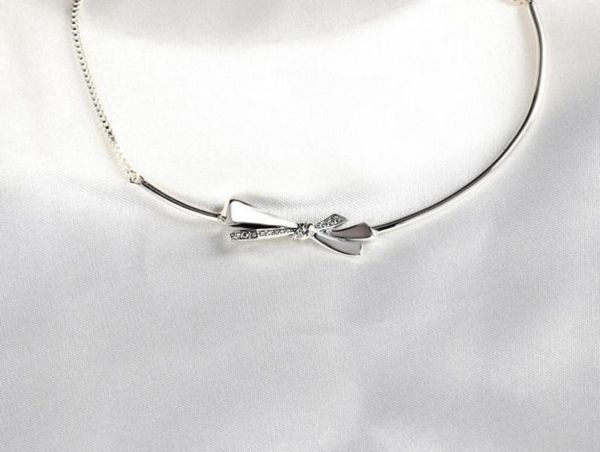 Collier arc en gros-sauvage pour argent sterling 925 incrusté de diamants CZ magnifique bracelet fille avec boîte originale cadeau d'anniversaire6181432