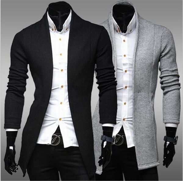 Vente en gros - Hiver 2016 nouveau cardigan simple pour hommes slim veste en tricot à col en V pour hommes