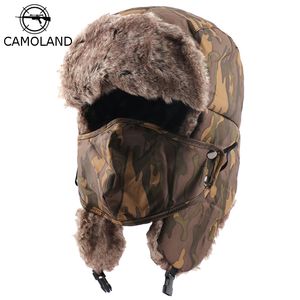 Venta al por mayor, sombrero de bombardero de invierno para mujeres y hombres, sombreros de policía Ushanka de Rusia, gorros térmicos de piel sintética con orejeras para nieve para hombre 4001282776680