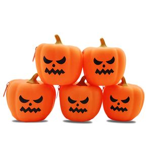 Groothandel Winter Halloween Silicone Kids Coin Portemonnee Pumpkin Ghost Face Coin Bag
