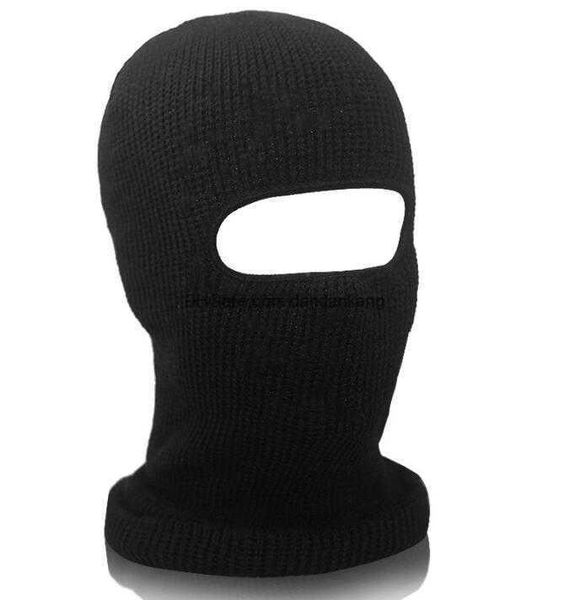 Gros hiver chaud cyclisme Masque Knit Full Face Cover Sports de plein air ski masques de ski Balaclava chapeau coupe-vent un trou fibres acryliques bonnet hottes