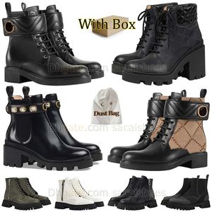 Vente en gros avec boîte Bottes Martin Bottines pour femmes Bottines en cuir à glissière Bottes à talons hauts Bottes du désert Talon à plateforme Chaussure Oxford Botte à lacets Bottes en caoutchouc Botte de combat avec boîte