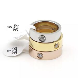 With box 4mm 5.5mm titanium steel silver gold love rings bague for mens and women wedding couple engagement lovers gift jewelry size 5-11